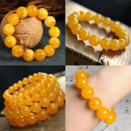 Natural Genuine Stones DIY Tiger Eye Round Spacers 4mm 200pcs Beading Loose Gemstone Hole Size 1mm Charm Smooth Beads for Bracelets Necklaces Earrings (Yellow Jade 4mm)