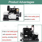 High-Speed Overlock Serger Machine with Stepless Speed Adjustment,250w Motor,3000 SPM,Adjustable Stitch Length and Width,Ideal for Edging,Seaming,and Decorative Stitching Blue