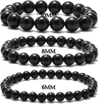 NCB 100pcs Original Natural Stone Beads Gemstone Round Loose Beads 6mm 8mm 10mm (Black Onyx Agate, 10mm 100Beads)