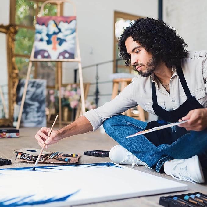 ARTEZA Stretched Canvas, 36 x 48 Inches, Pack of 2, Blank White Large Canvas for Painting for Acrylic, Oil and Gouache Paints