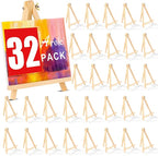 32 Pack 9 Inch Wood Easels, Easel Stand for Painting Canvases, Art, and Crafts, Tripod, Painting Party Easel, Kids Student Tabletop Easels for Painting, Portable Canvas Photo Picture Sign Holder
