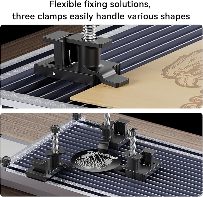 Longer Nano Slide Extension for Nano Series – Expands Laser Engraving Area to 120x330mm, Longer Laser Engraving & Cutting for Laser Engraver, Includes 5 Clamps for Enhanced Stability