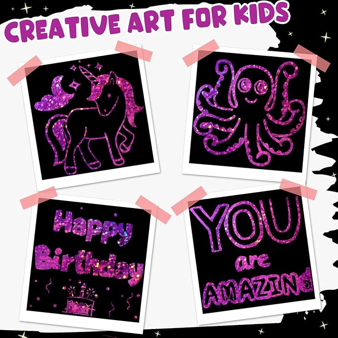 ZMLM 165 Rainbow Scratch Paper Art Crafts Mini Notes Kids Gifts 4 5 6 7 8 9 10 Years Old Girls Boys Students Teens Classroom Prizes School Supplies Birthday Party Travel Toy Activity(Rose)