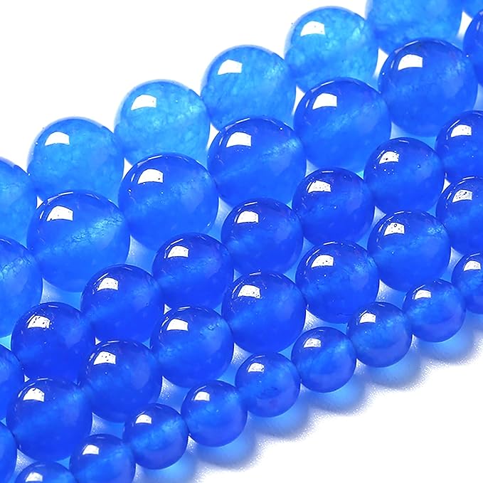 12MM Natural Purplish Blue Chalcedony Stone Beads Crystal Energy Round Loose Beads for Jewelry Making Bracelet 32pcs 15"