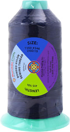 Mandala Crafts Bonded Nylon Thread Navy Blue Heavy Duty Sewing Threads - 415 YDs Size 346 210D T350 Tex 350 Thread for Leather Jeans Weaving Outdoor Marine Upholstery Threads