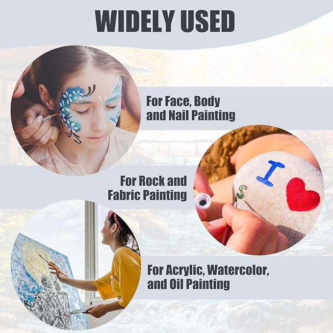 Paint Brush Set of 25pcs, FENORKEY Acrylic Paint Brushes, Professional Artist Paintbrushes, Includes Canvas Roll and Palette Knife, Suitable for Oil, Acrylic, Gouache and Watercolor Painting