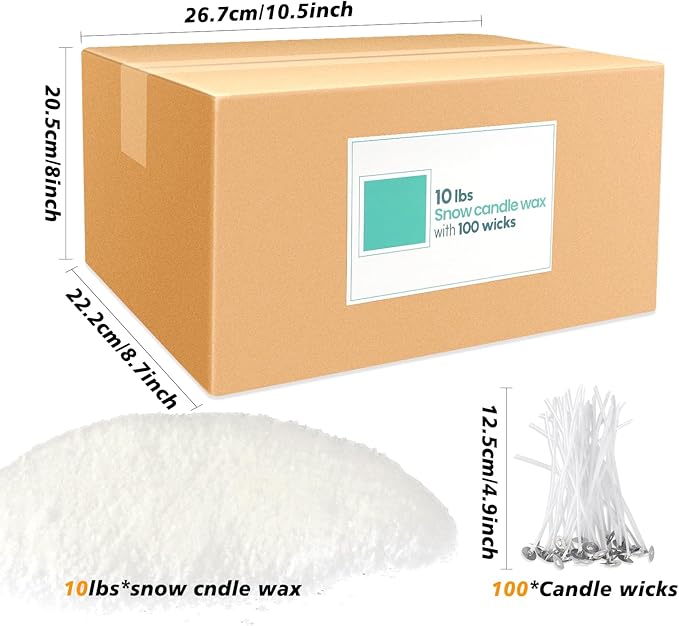 ECLHTLNY 10LB DIY Snow Pearled Candle- Powder Candle Making for Soy Wax Candle Crafts- Natural Candle Making Supplies- HIGH Class Material- LongLasting Burn Time
