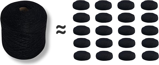 100% Baby Alpaca Yarn for Knitting & Crocheting - 1 Yarn Cone of Premium Yarn DK - Lightweight, Hypoallergenic & Thermal Peru Made - Ideal for Delicate Projects (N050 - Black)