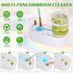 2025 New Painting Station, Paint Brush Cleaner (Pre-Assembled) and Silicone Painting Mat 20" X 16" Silicone Art Mat with 10 Paint Brushes for Artist Kids Adults Birthday Gifts (Green)