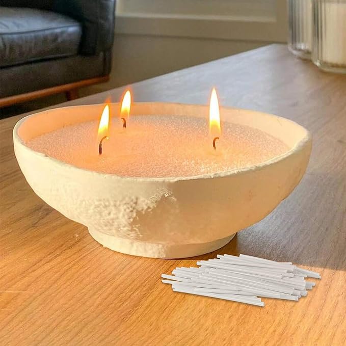 Pearled Candle Extra Wicks 300 Pack for Pearled Candle Making - 2 Inch White Cotton Candle Wicks for Candle Making DIY