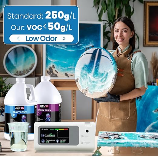LET'S RESIN EPOXY RESIN 3 Gallon Epoxy Resin with Pumps, Bubble Free & High-Gloss Epoxy Kit, Crystal Clear Resin and Hardener for DIY Art, Molds Casting,Craft