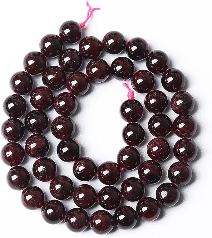 8MM 45PCS Natural Garnet Gemstone Loose Beads for Jewelry Making DIY Bracelet Crystal 1 Strand