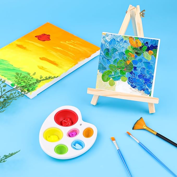 32 Pack 9 Inch Wood Easels, Easel Stand for Painting Canvases, Art, and Crafts, Tripod, Painting Party Easel, Kids Student Tabletop Easels for Painting, Portable Canvas Photo Picture Sign Holder