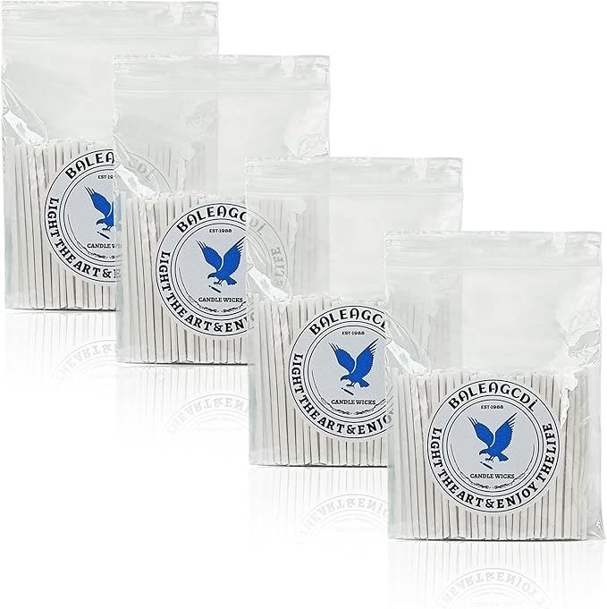 Pearled Candle Extra Wicks 400 Pack for Pearled Candle Making - 2 Inch White Cotton Candle Wicks for Candle Making DIY