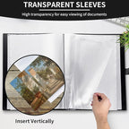 JJRING 16x22 Art Portfolio Folder for Diamond Painting, 40-Pocket Portfolio Binder Featuring Clear Plastic Sleeves, Display Book with Handle for Artwork and Document Storage, Black