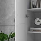 HOMCOM 69" Tall Storage Cabinet with Movable Storage Shelves, Modern Style Pantry Cabinet with Soft Close Doors, White