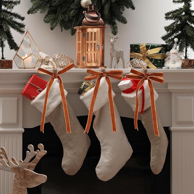 Chuangdi 3/8 Inch, 30 Yard Christmas Ginger Velvet Ribbon Wide Vintage Velvet Ribbons for Christmas Tree Ornaments Flower Bouquets Wedding Wreath Bow Making DIY Craft Choker