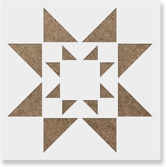 Starburst Quilt Block Stencil - Mylar Stencil, Durable for Crafting Beautiful Home Accents, Quilt Stencil