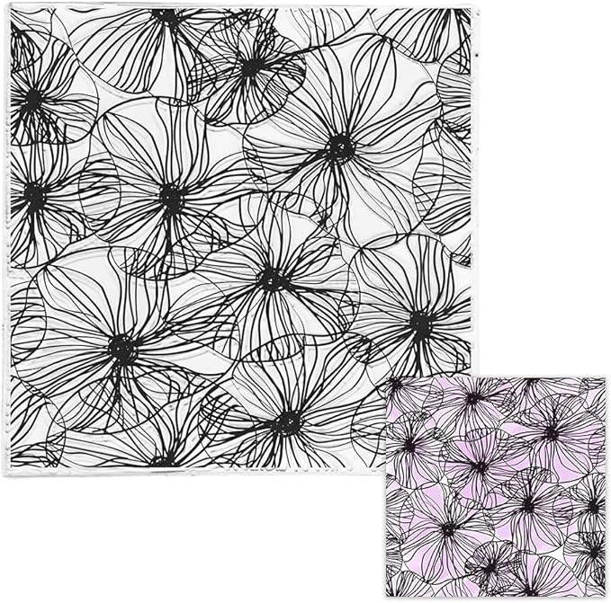 Flowers Background Clear Stamps for Card Making Scrapbooking Crafting DIY Decorations, Flowers Transparent Silicone Seal Rubber Clear Stamps for Embossing Album Crafts