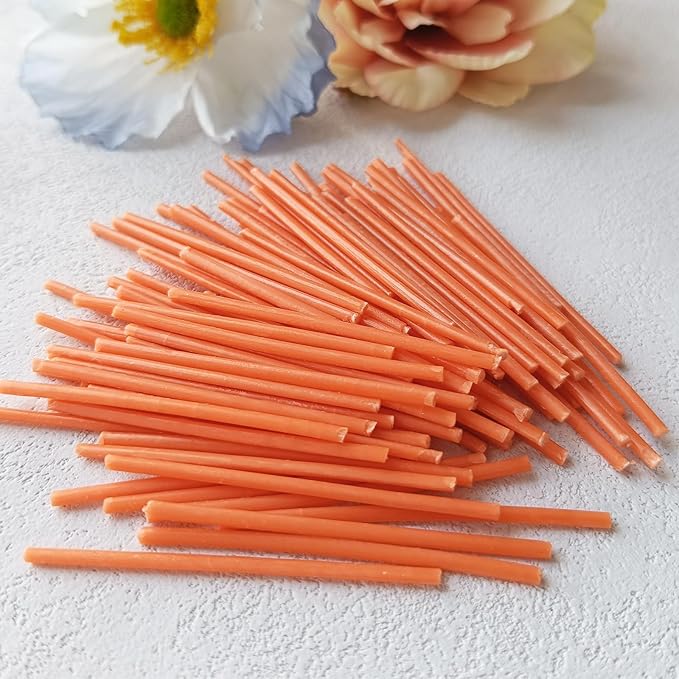 Pearled Candle Extra Wicks 100 Pack for Pearled Candle Making - 2 Inch Orange Cotton Candle Wicks for Candle Making DIY