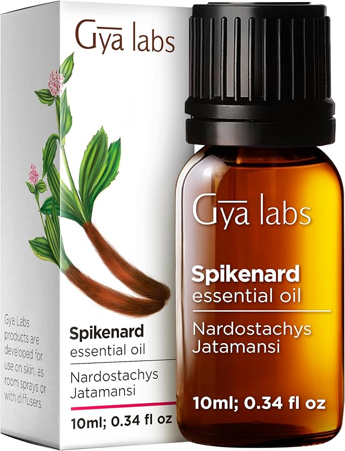Gya Labs Spikenard Essential Oil - 0.34 Fl Oz - for Hair, Skin, Diffuser, Aromatherapy & DIY Candle Making Scent