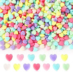 UPINS 1200Pcs Heart Shaped Beads Day Pastel Spacer Heart Beads for DIY Making Party Decoration Earrings Item Crafts Supplies
