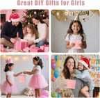 Emibele Girls Charm Beads Bracelet Making Kit with Portable Jewelry Box, Jewelry Making Kit for Kids Age 5 6 7 8-12, DIY Arts Crafts Toys for Teens Girls Gift Choices on Birthday Valentines Christmas