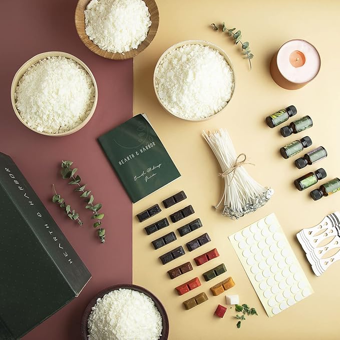 Hearth & Harbor Organic Soy Candle Wax for Candle Making, Premium 10 lbs Natural Candles Making Supplies, Beeswax-Free, Paraffin-Free, Pure Soy Wax Flakes Perfect for Candles, Tealights and Melts