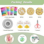 Funtopia 3524pcs Glass Beads Bracelet Making Kit, 4 Types 96 Colors 6mm Glass Beads for Bracelets, Round Crystal Beads for Jewelry Making Necklace Earrings DIY Crafts