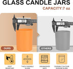 SHOWIN Thick Candle Jars for Making Candles 16 Pcs, 7 OZ Empty Jars with Wood Lids for Candle Making, Sample Container, Fall