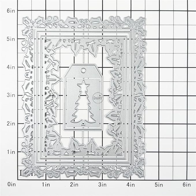 DzIxY Christmas Tree Labels Metal Cutting Dies for Card Making Kit Embossing Paper Die Cuts Scrapbook Machine Stencils Storage Pockets Supplies