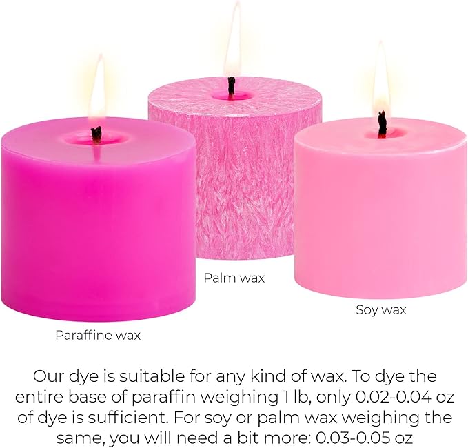 Pink Candle Dye 2oz for Soy Candle Making – Highly Concentrated Candle Wax Dyes – Candle Shop Premium Color Dye Chips for Soy Wax, Beeswax, Paraffin