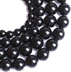 6MM Natural Black Agate Gemstone Beads Round Loose Stone Beads for Jewelry and Bracelets Making 120pcs 2 Strands 32"