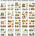 Transparent Garden Flower Stickers for Scrapbooking, 20 Sheets Precut PET Journal Stickers Book for Journaling Supplies, Card Making, Junk Journal, Scrap Book, Bujo, DIY Crafts Arts