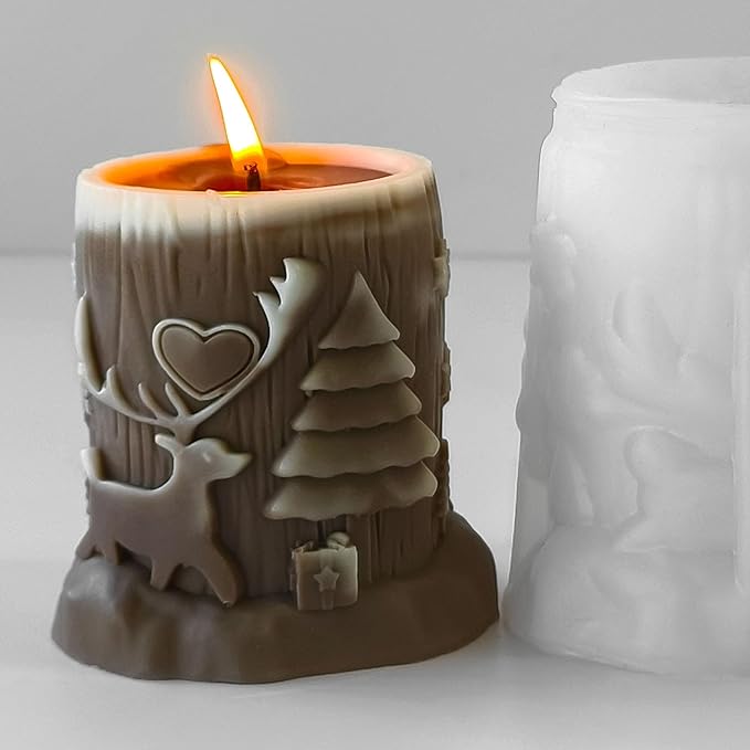 Deer Animal Molds Animal Spiral Wave Pillar Rotate Candle & Resin Mold - Resin Casting Silicone Molds for Home Decor & Candle Making Wave Spiral Mold