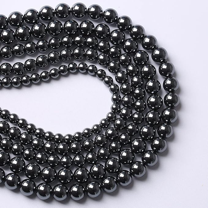 103pcs 4mm AAA Black Hematite Beads Natural Stone Gemstone Round Loose Beads for Jewelry Making DIY Bracelets