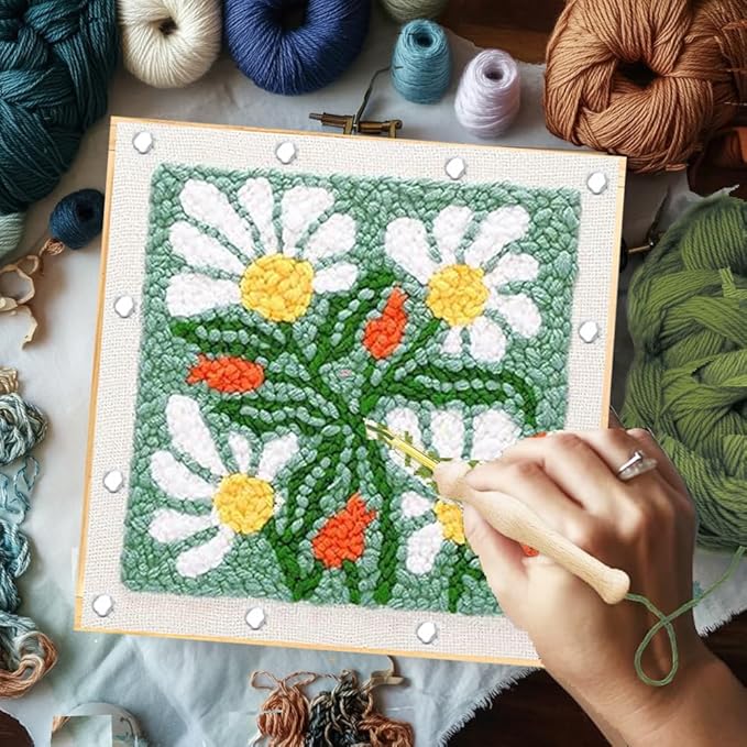 Gylreus 16 Pcs 4 Sets Stretcher Bars for Needlework Wooden Canvas Stretcher Bars 10 Different Size Combinations Embroidery Stretcher Bars for Cross Stitch Frame Set with Thumbtack and Remover Tool