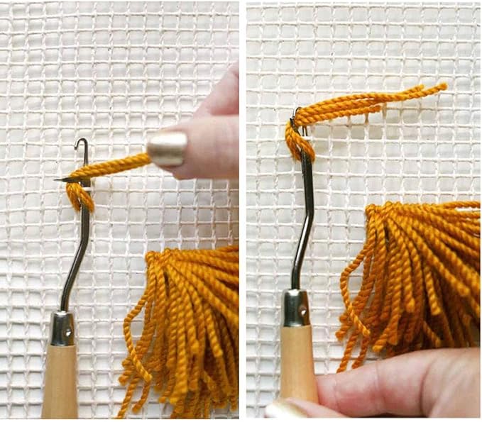 ForSewian 5 Pieces Bent Latch Hook Crochet, Wooden & Plastic Needle Hooks for Carpet Making, Wig Designing and Other Craft