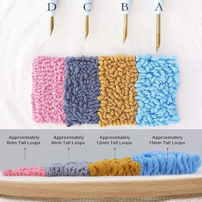 Hand U Journey Punch Needle Starter Kit | Rug Hooking Beginner's Set with Santa Claus and Christmas Tree Designs | Adjustable Punch Pen and Two 8.6'' Hoops | Ideal Craft Gift for Kids and Adults