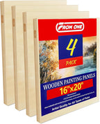 4 Pack 16x20 Basswood Paint Pouring Panels – Wood Painting Boards for Acrylic Pouring, Oil & Resin Art – Sturdy Pre-Sanded Artist Panels for Professionals & Exhibitions