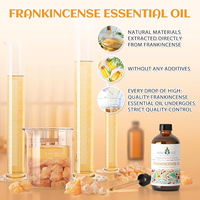 EVOKE OCCU Frankincense Essential Oil for Discomfort Relief, Skin Care, Reduces Redness & Swelling- 4 Fl Oz