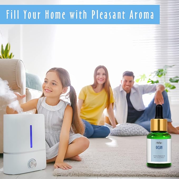 Ocean Fragrance Oil, MitFlor Single Scented Oil, Large Size Premium Grade Fragrance Oil for Diffuser, Soap & Candle Making Scent, Fresh Aromatherapy Oil for Home Fragrance, 30ml