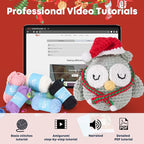 CrochetBox Crochet Kit for Beginners Adults - Christmas Owl Starters Crochet Kit, Beginners Crocheting Kitting for Adults Teen, Craft Gifts with Crochets Yarns, Hook, Step-by-Step Video, Instruction