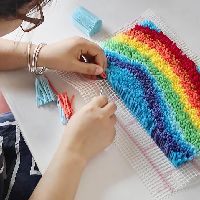 Vin Elladat Latch Hook Kit for Adults Santa Claus DIY Throw Pillow Cover Crochet Yarn Kits Needlework Crafts Arts Christmas Home Decor 17X17inch (BZ1145)