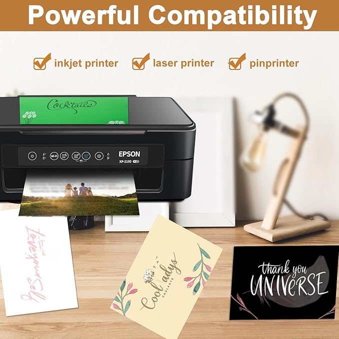 100 Sheets Cream Cardstock 8.5 x 11 Ivory Paper, 200gsm/75lb Off White Paper Card Stock for DIY Cards Making, Greeting Card, Business Cards, School Crafting, Menus, Certificates