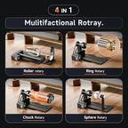 YOOPAI D1 4-in-1 Laser Rotary Roller, Suitable for Most Frame-Type Laser Engraving Machines, with 2 Types of Claws and Pins, Used to Engrave Cylindrical, Spherical, Ring-Shaped Objects