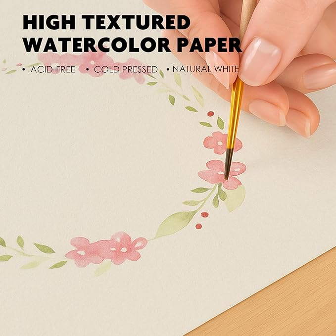 100 Sheets Watercolor Paper 5x7 Inch 102LB/230GSM Cold Press Practice Paper for Students and Beginners, Acid-Free Heavyweight Art Sheets for Painting, Printing, Scanning & Crafting