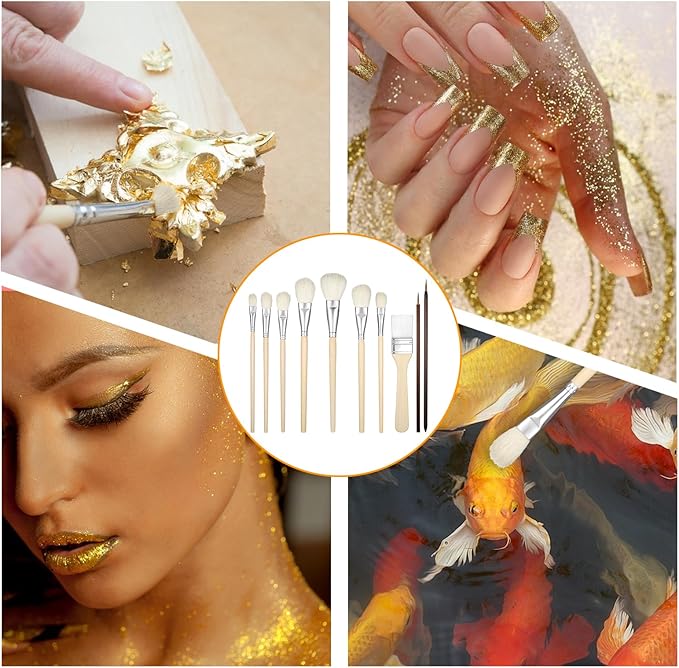 10 PCS Pottery Glaze Brushes Glazing Goat Hair Blending Brush Painting Ceramic Brushes Paintbrush Underglaze Brush Art Paintbrush Tool for Canvas Oil Pottery Canvas