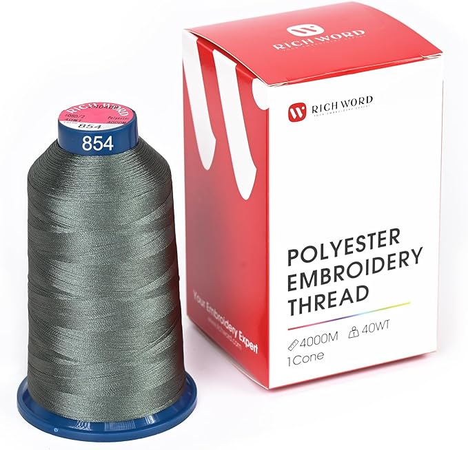 Richword Selected Green Embroidery Thread 4000M(4374Y) 40WT Polyester Thread 100 Colors Selected for Commercial Multi Needles and Single Needle Embroidery Machine 0854