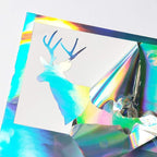 GIRAFVINYL Sliver Holographic Permanent Vinyl 12" X 6FT Glossy Silver Iridescent Vinyl Permanent for DIY Home and Car, Sign, Windows Christmas Decor